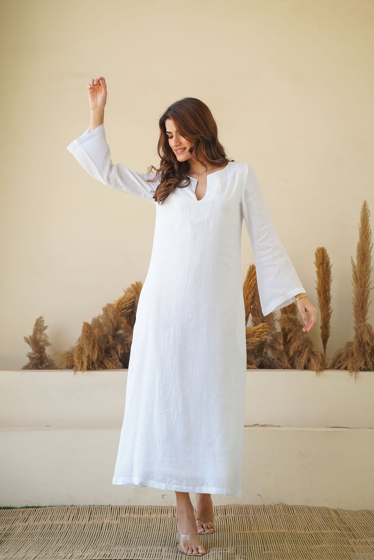 women's linen caftan dress