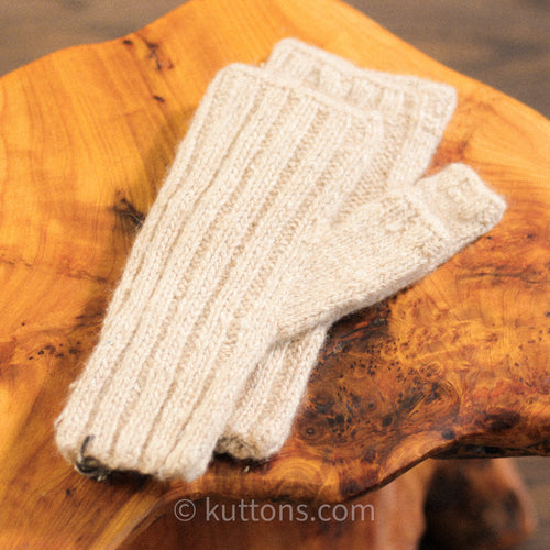 hand knit pashmina cashmere half gloves, wristlets