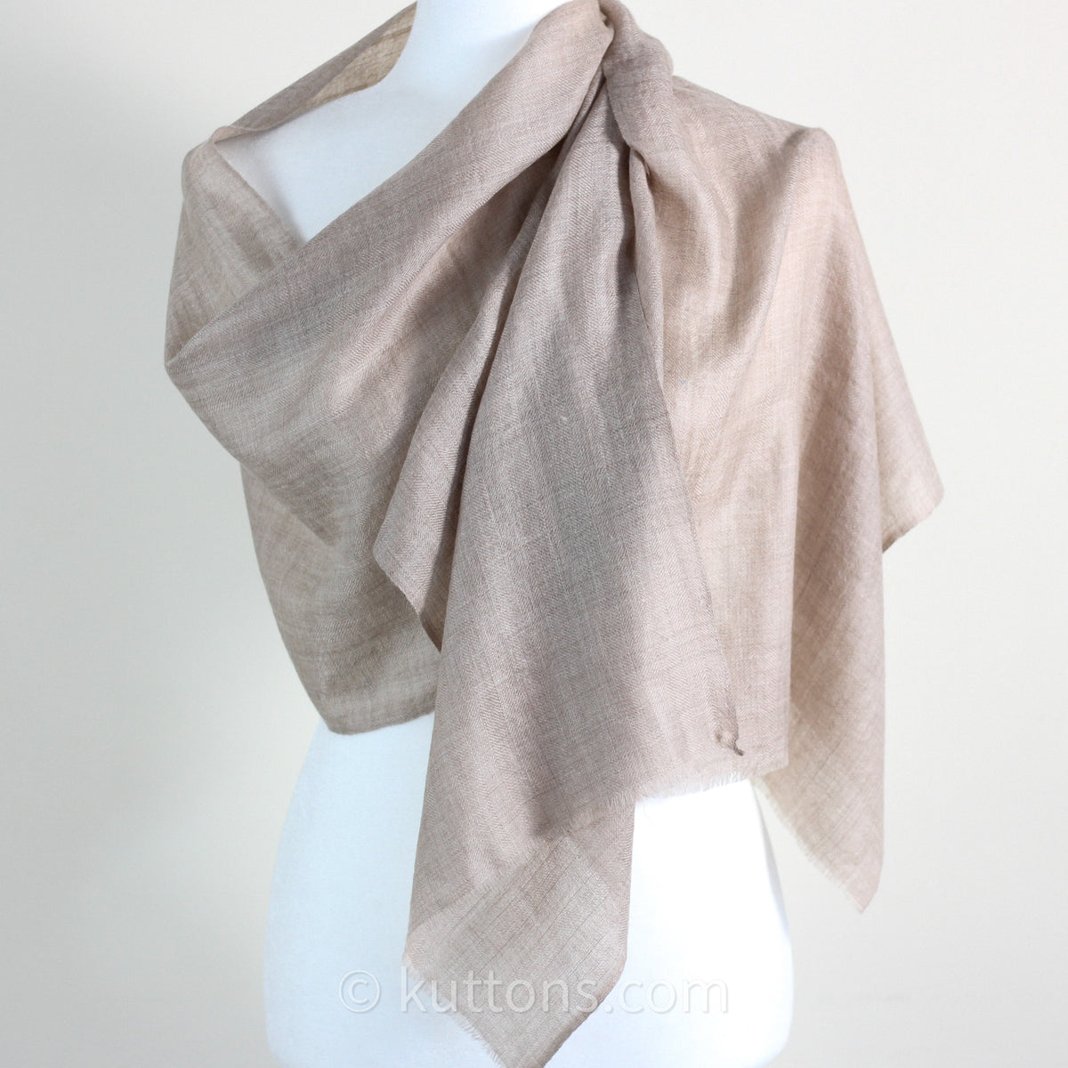 100% Pure Pashmina Cashmere Scarf - Soft Featherweight Handspun Pashmina Wool Stole from Ladakh, Himalayas | Brown, 13x70"