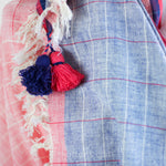 handspun and handwoven cotton scarf and wrap