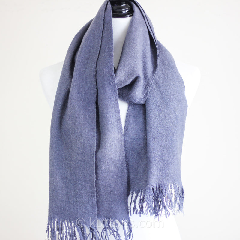 Elevate Your Style - Pashmina Cashmere Scarf, Ethically Made in Ladakh Himalayas | Grey, 12x64"