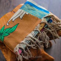 beautiful hand painted kalamkari wrap cum decor