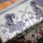 hand painted wrap depicting village divas