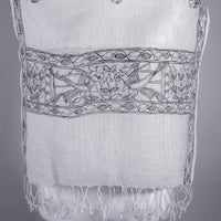 Ethnic Hand-Painted Madhubani Scarf - Linen Wrap