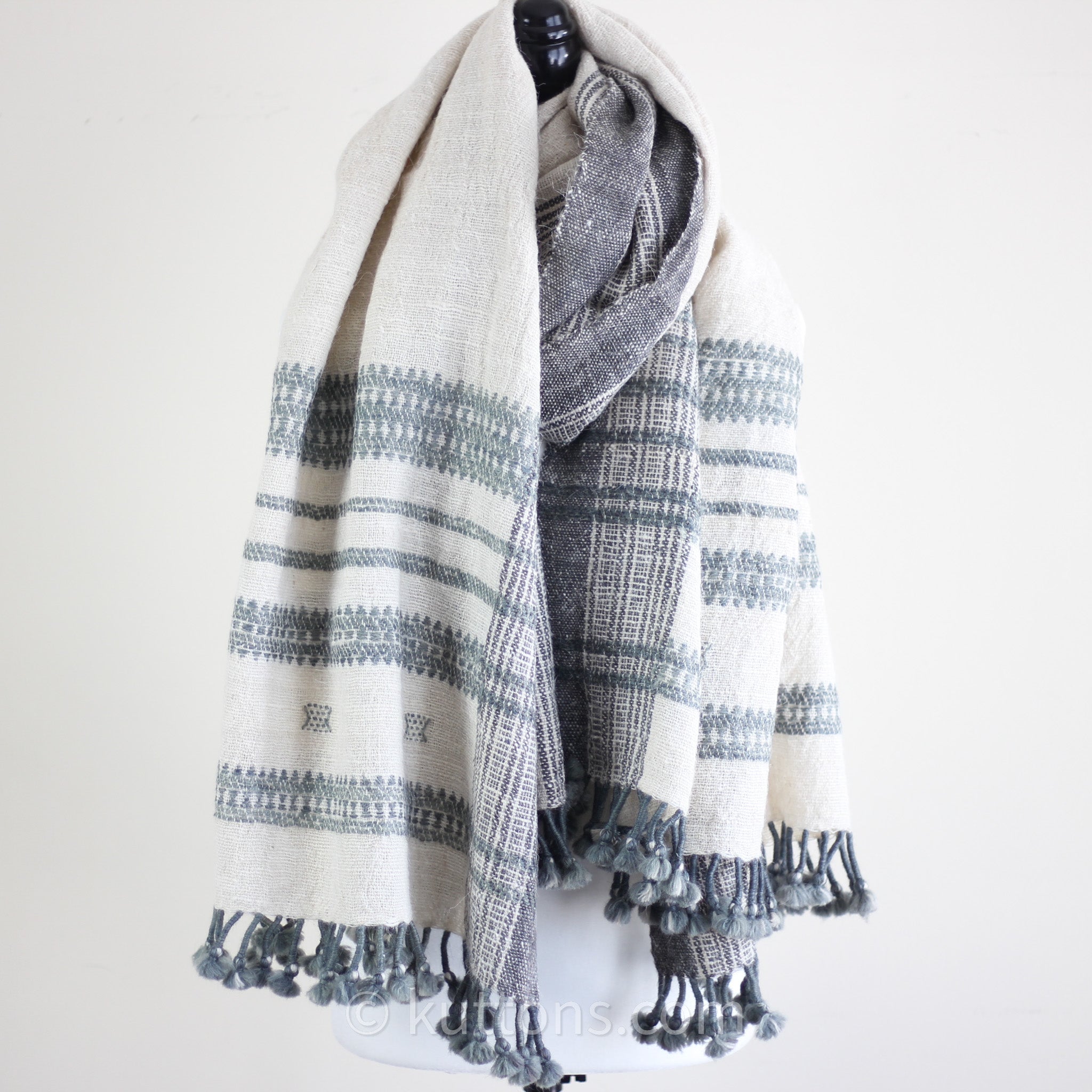 handmade natural wool blanket throw