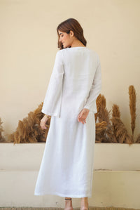soft comfy loungewear long linen dress