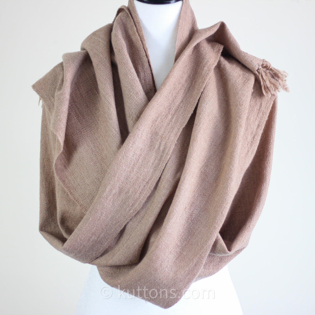 Handcrafted Pashmina Cashmere Muffler - Soft, Lightweight, and Ethically Made in Ladakh Himalayas | Brown, 13.5x90"