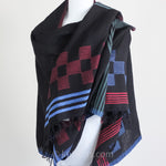 Handspun & Handwoven Cotton Scarf with Frayed Edges - Azo Free Vat Dyes