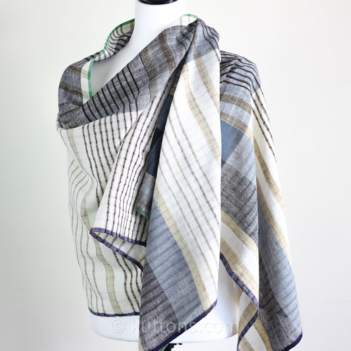 Handspun & Handwoven Organic Cotton Scarf - Light & Airy Stole