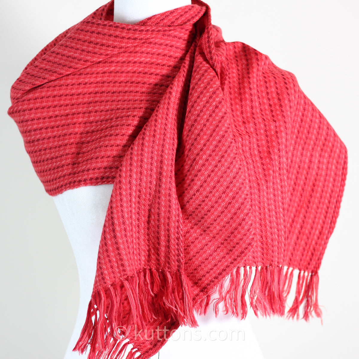 Handwoven Merino-Himalayan Wool Scarf - Naturally Dyed with Madder & Sappanwood