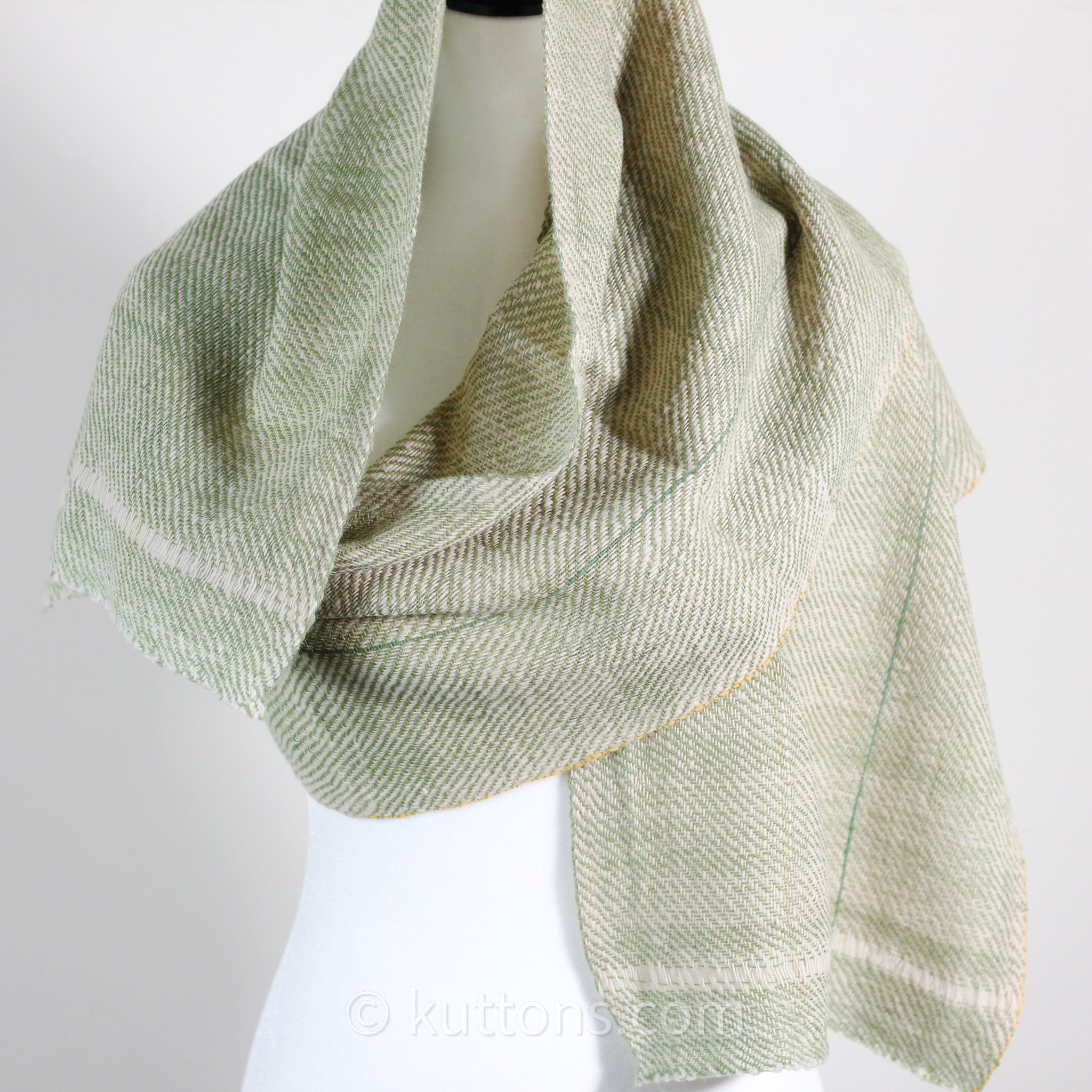 Himalayan & Merino Wool Scarf - Handspun, Handwoven and Naturally-Dyed in Himalayas with Indigo & Tesu Flowers