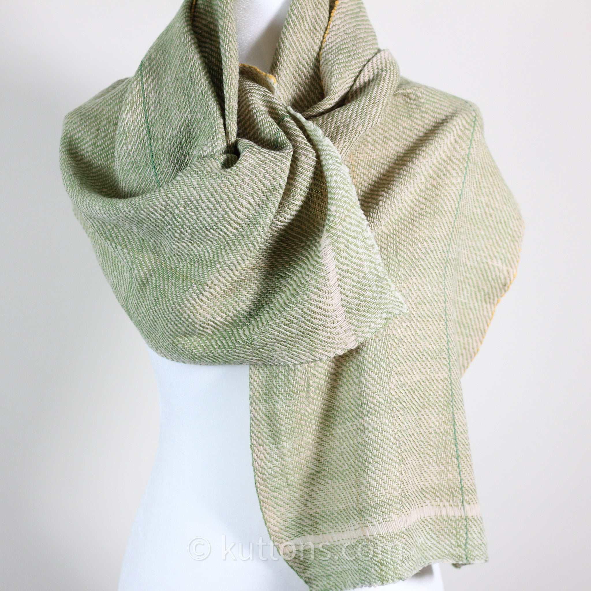 handmade winter stole - green