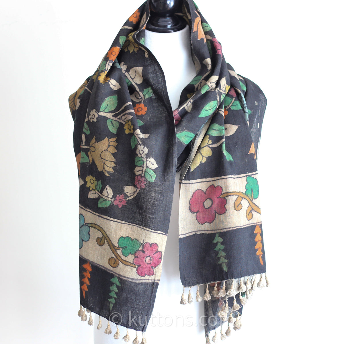 handpainted kalamkari organic cotton wrap