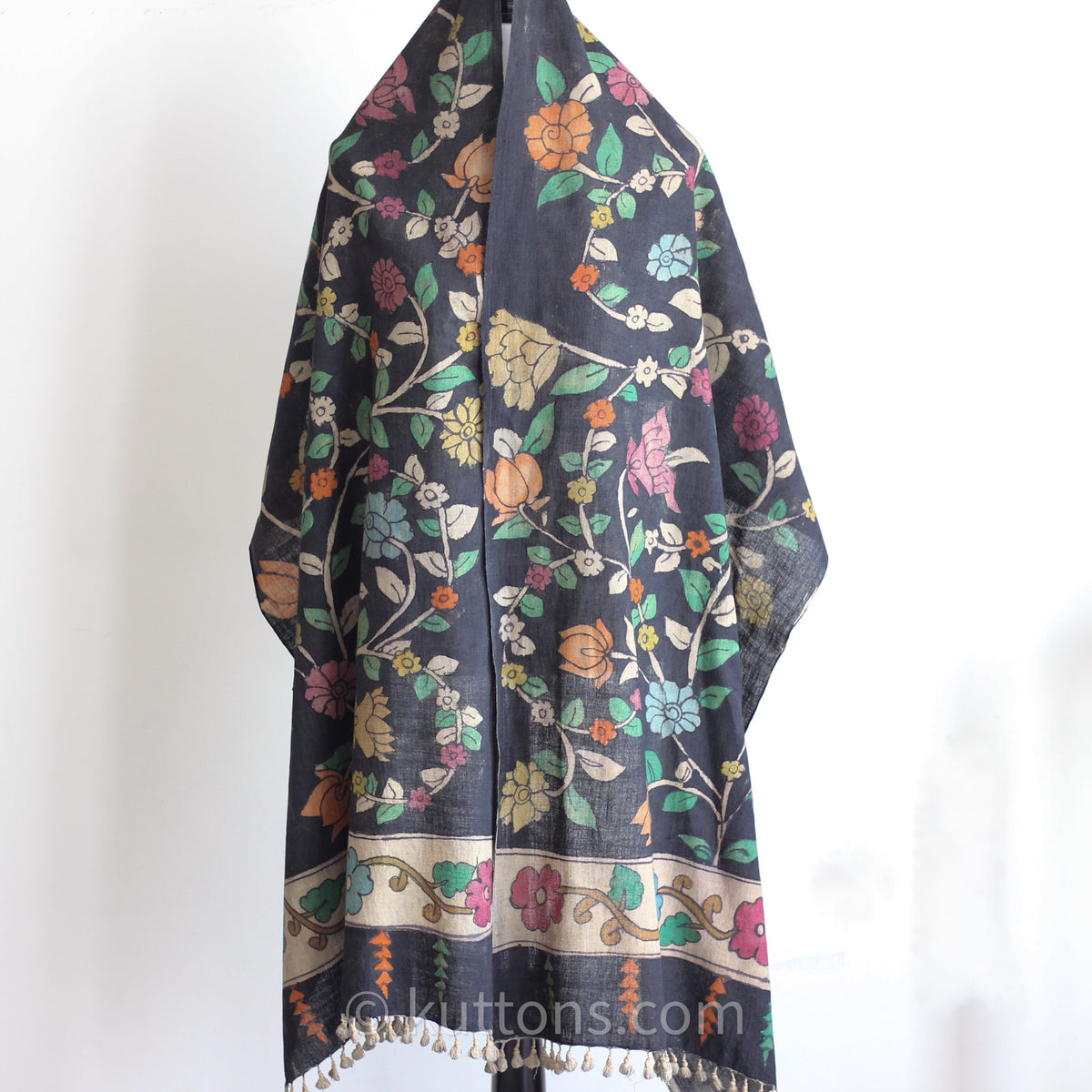 handpainted organic cotton scarf