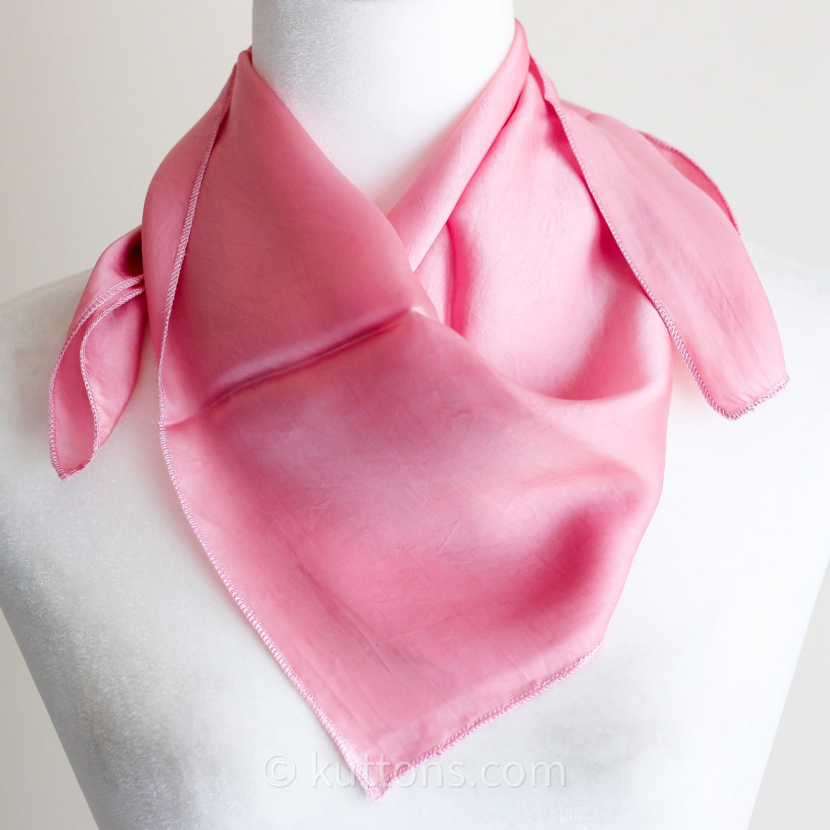 Luxurious Mulberry Silk Bandana Scarf Neck Square Light Pink