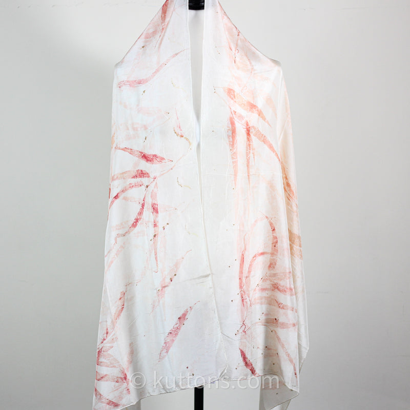 elegant feather weight eco printed stole