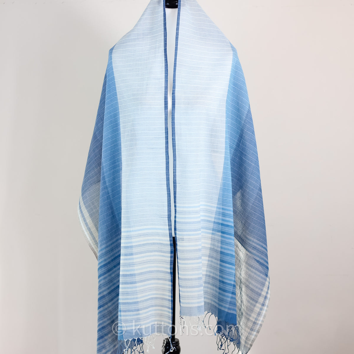 100% cotton stole scarf - handwovem, naturally dyed