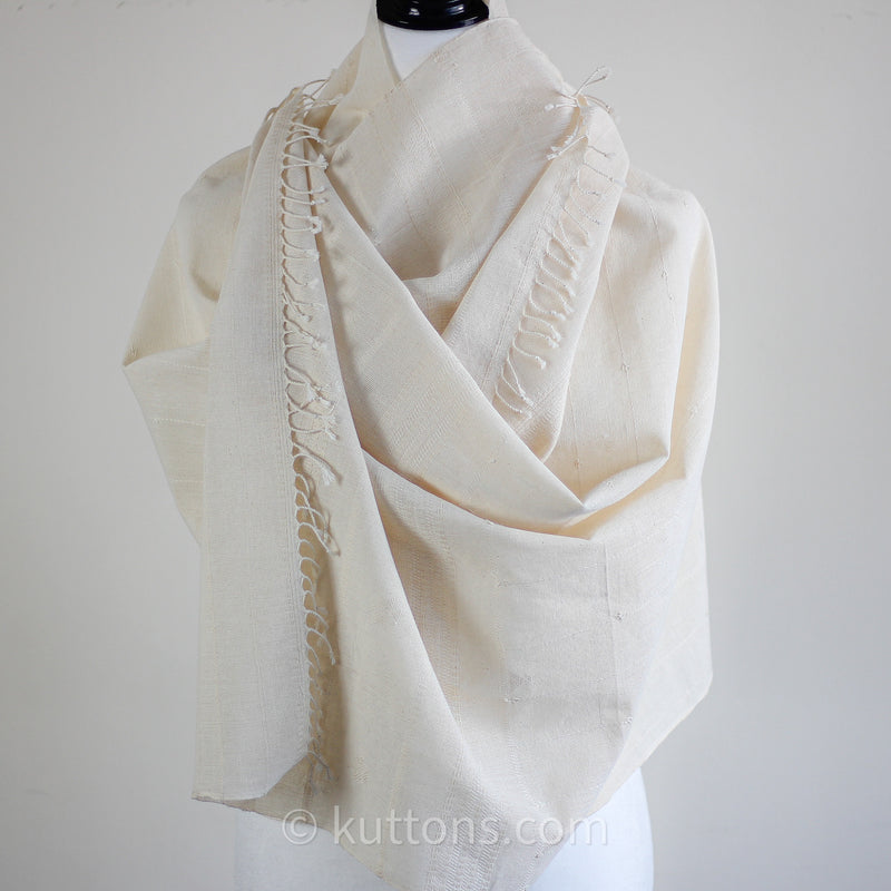 Organic Kala Cotton Bhujodi Scarf - Handspun and Handwoven