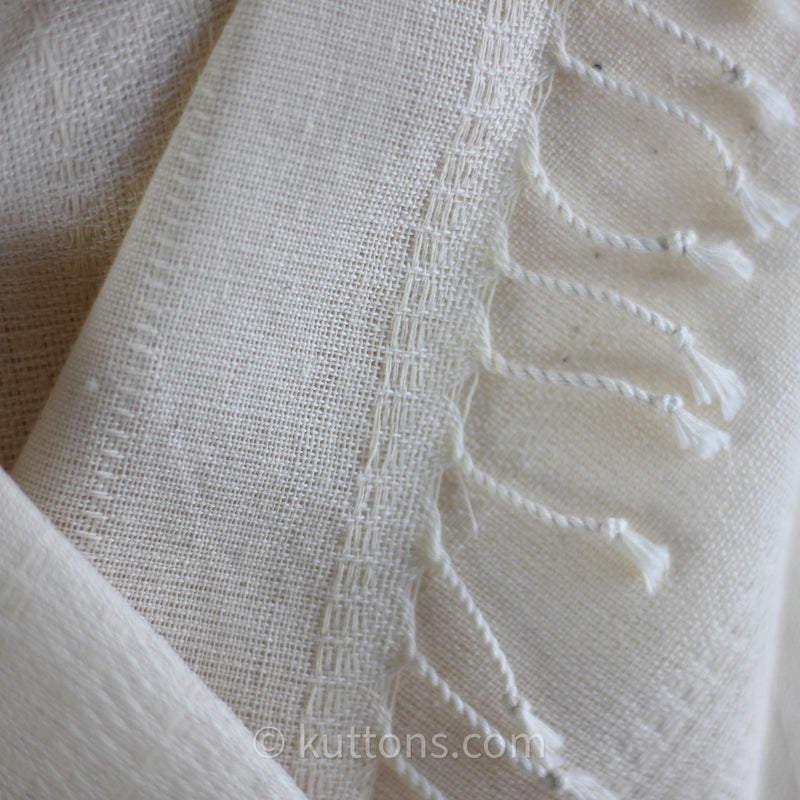 handmade sustainable organic cotton scarf - plain cream