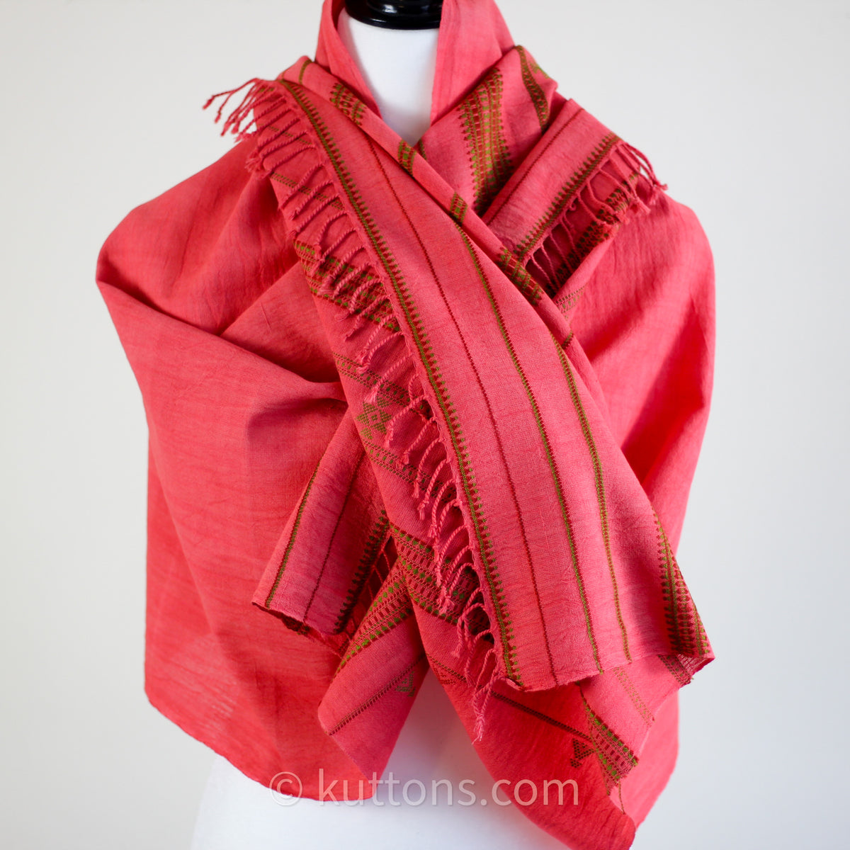 hand spun and handwoven cotton scarf cum wrap