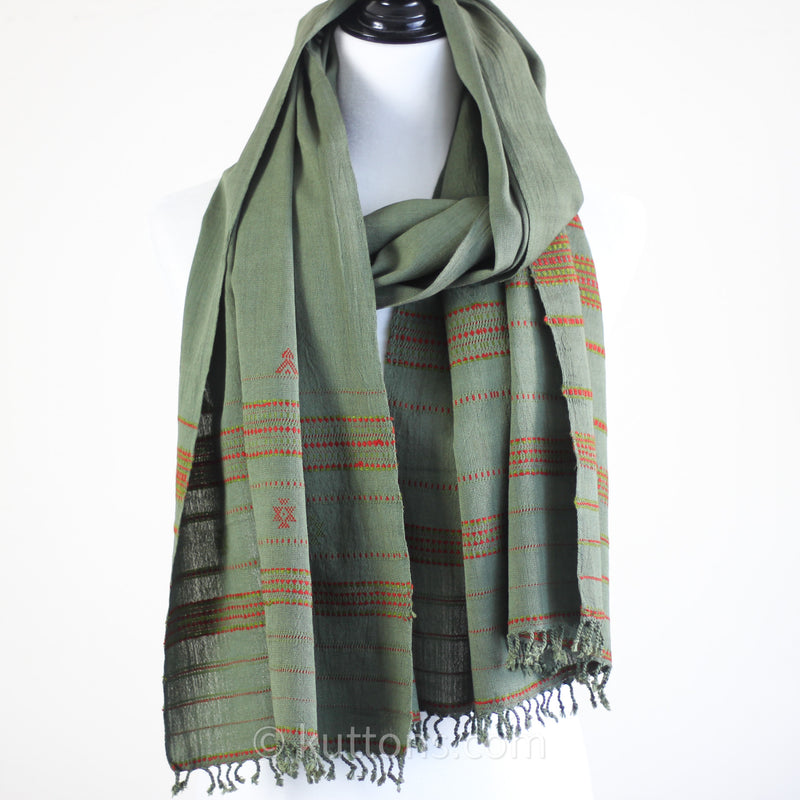 hand woven organic kala cotton scarf wrap
