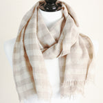 Pashmina Cashmere Scarf - Handspun & Handwoven Soft Featherweight Pure Cashmere Wool from Ladakh, Himalayas | Cream, 14x80"