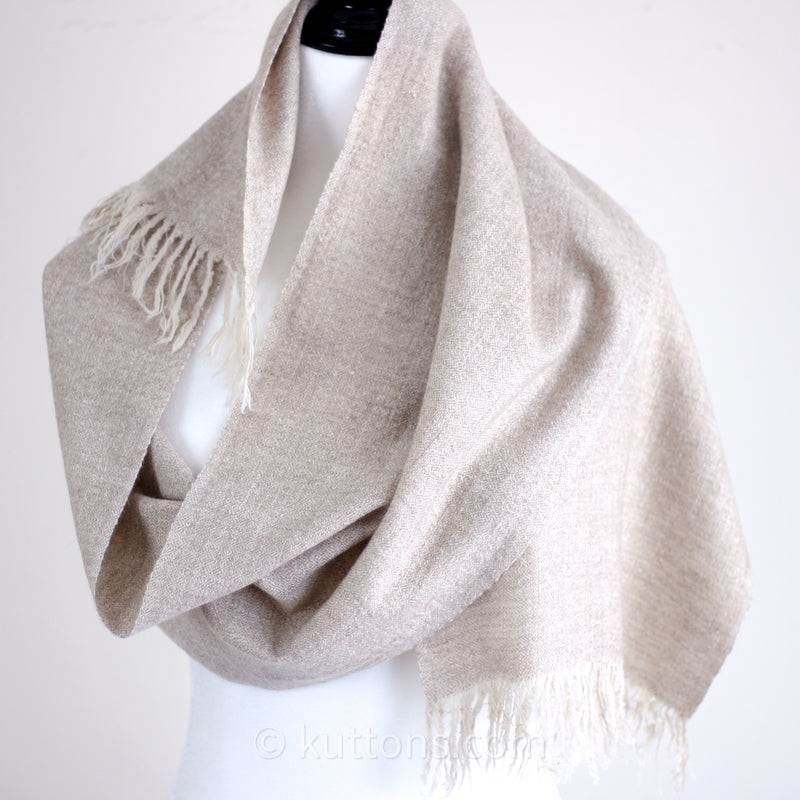 Pure Bliss from Ladakh - Handwoven 100% Pashmina Cashmere Muffler - Soft, Sustainable Luxury