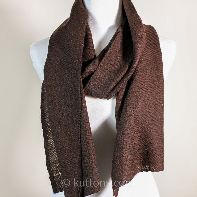 100% Pure Ladakh Yak Wool Scarf - Handspun and Handwoven Stole by Women Weavers in the Himalayas