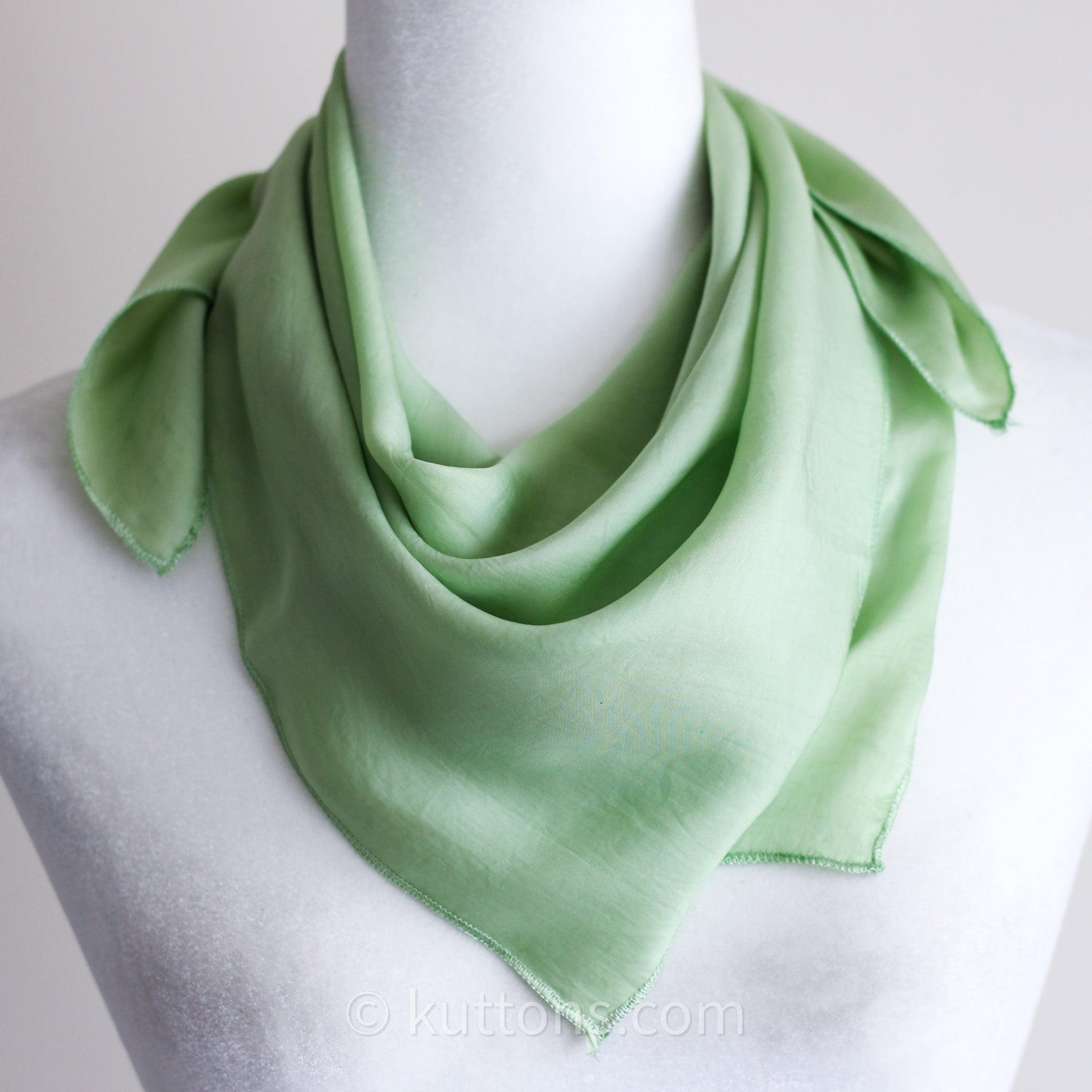 Pure Mulberry Silk Bandana Scarf - Luxurious 100% Mulberry Silk Neck Square | Emerald Green, 24x25"