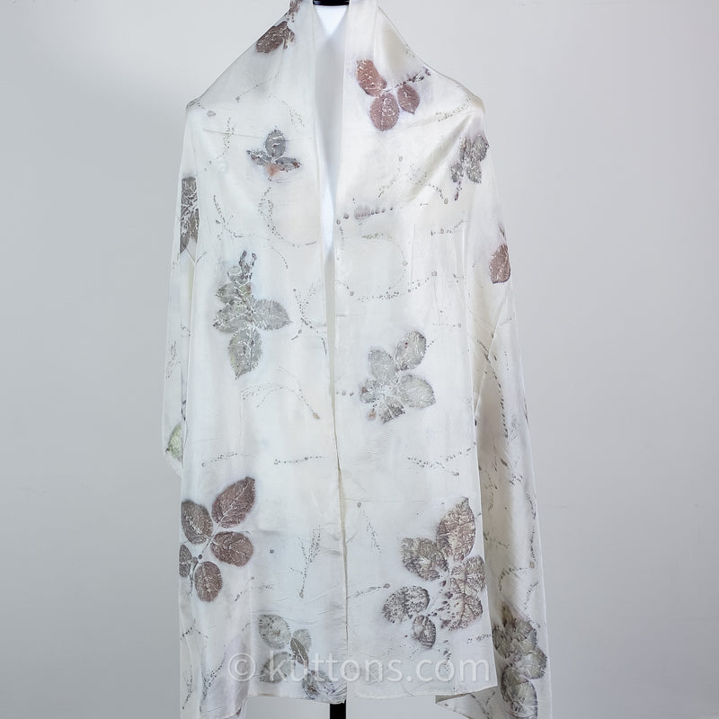 eco printed silk wrap with natural dye