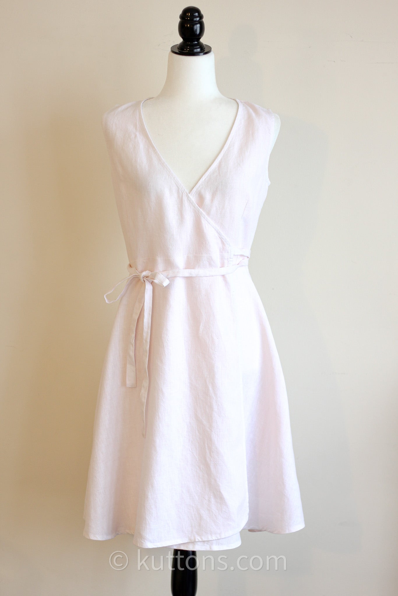 White sleeveless wrap dress hotsell