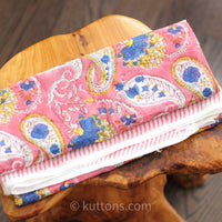 hand block printed cotton bandana, soft and light weight