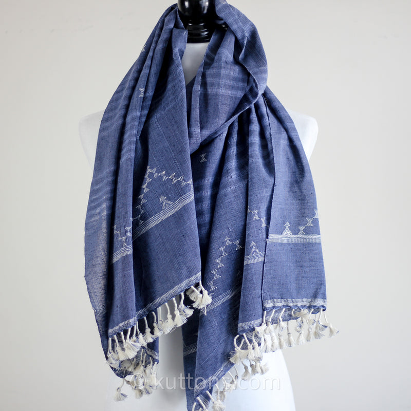 Wrap Yourself in Sustainable Luxury - Handwoven Bhujodi Organic Kala Cotton Scarf