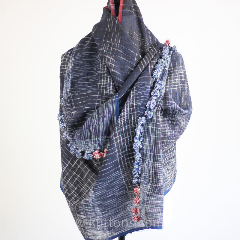 organic cotton stole, naturally dyed