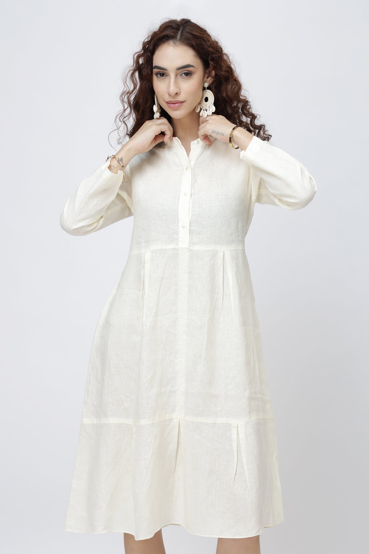 The Refined Linen Shirt Midi Dress | Everyday Linen Shirt Dress - Custom Color (Choose from Full Palette) / S The Refined Linen Shirt Midi Dress | Everyday Linen Shirt Dress - Custom Color (Choose from Full Palette) / S