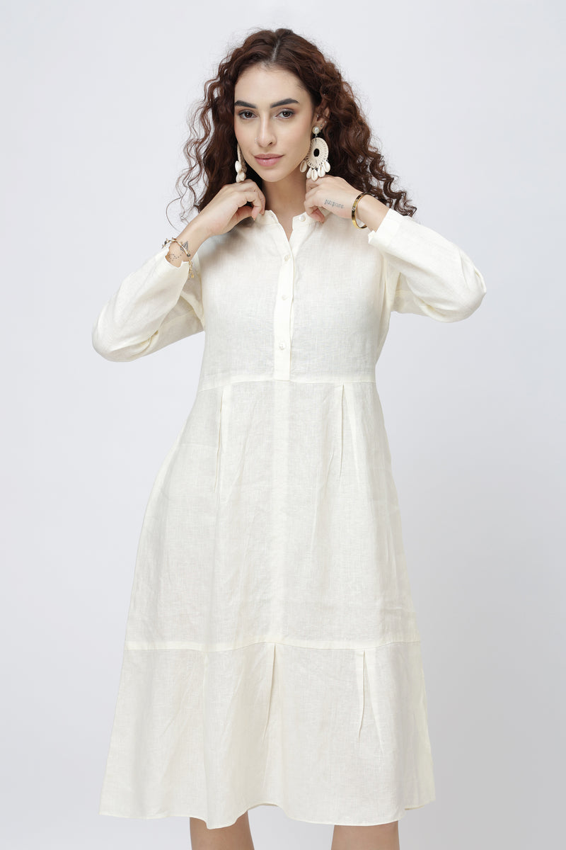 The Refined Linen Shirt Midi Dress | Everyday Linen Shirt Dress - Custom Color (Choose from Full Palette) / S The Refined Linen Shirt Midi Dress | Everyday Linen Shirt Dress - Custom Color (Choose from Full Palette) / S