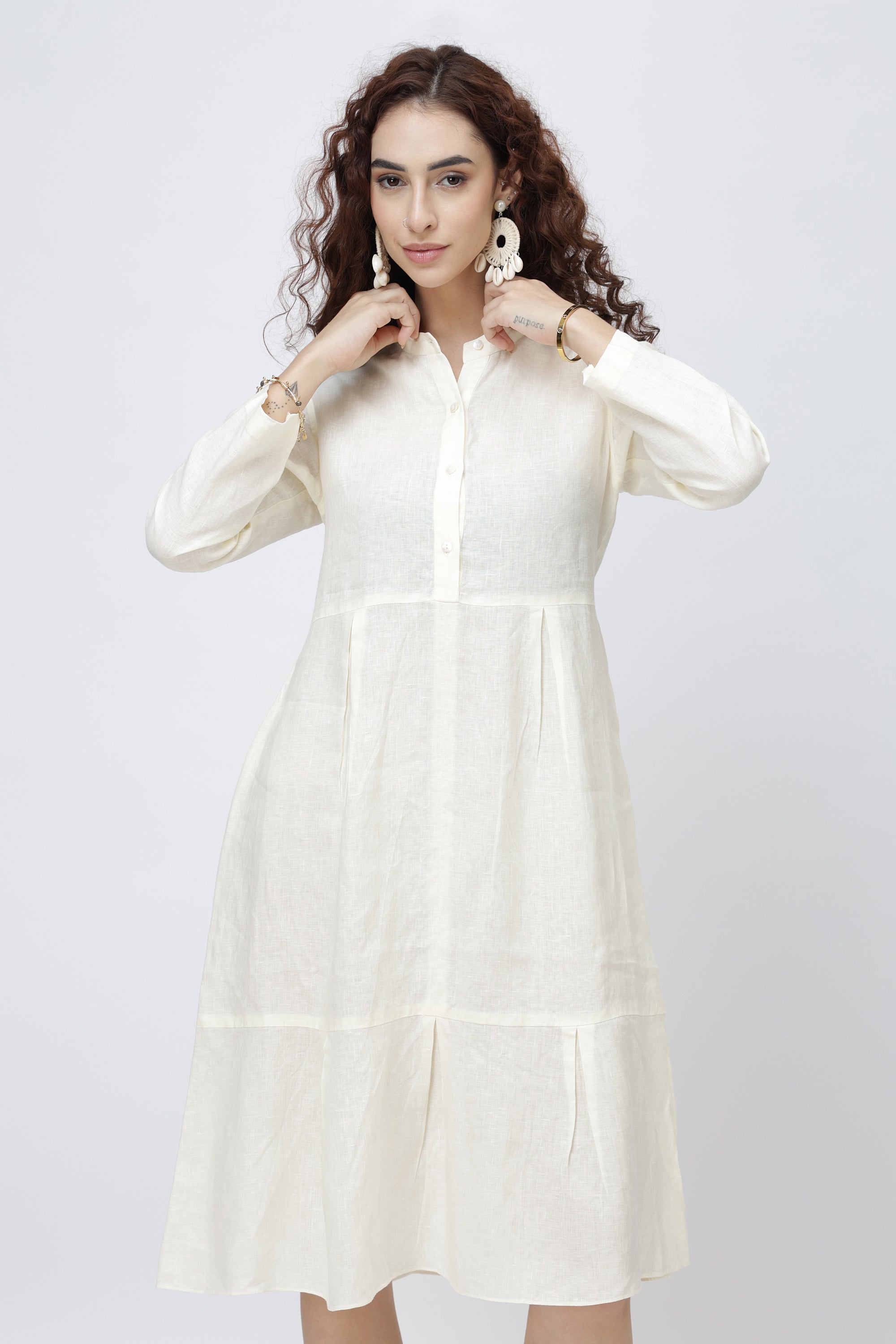The Refined Linen Shirt Midi Dress | Everyday Linen Shirt Dress