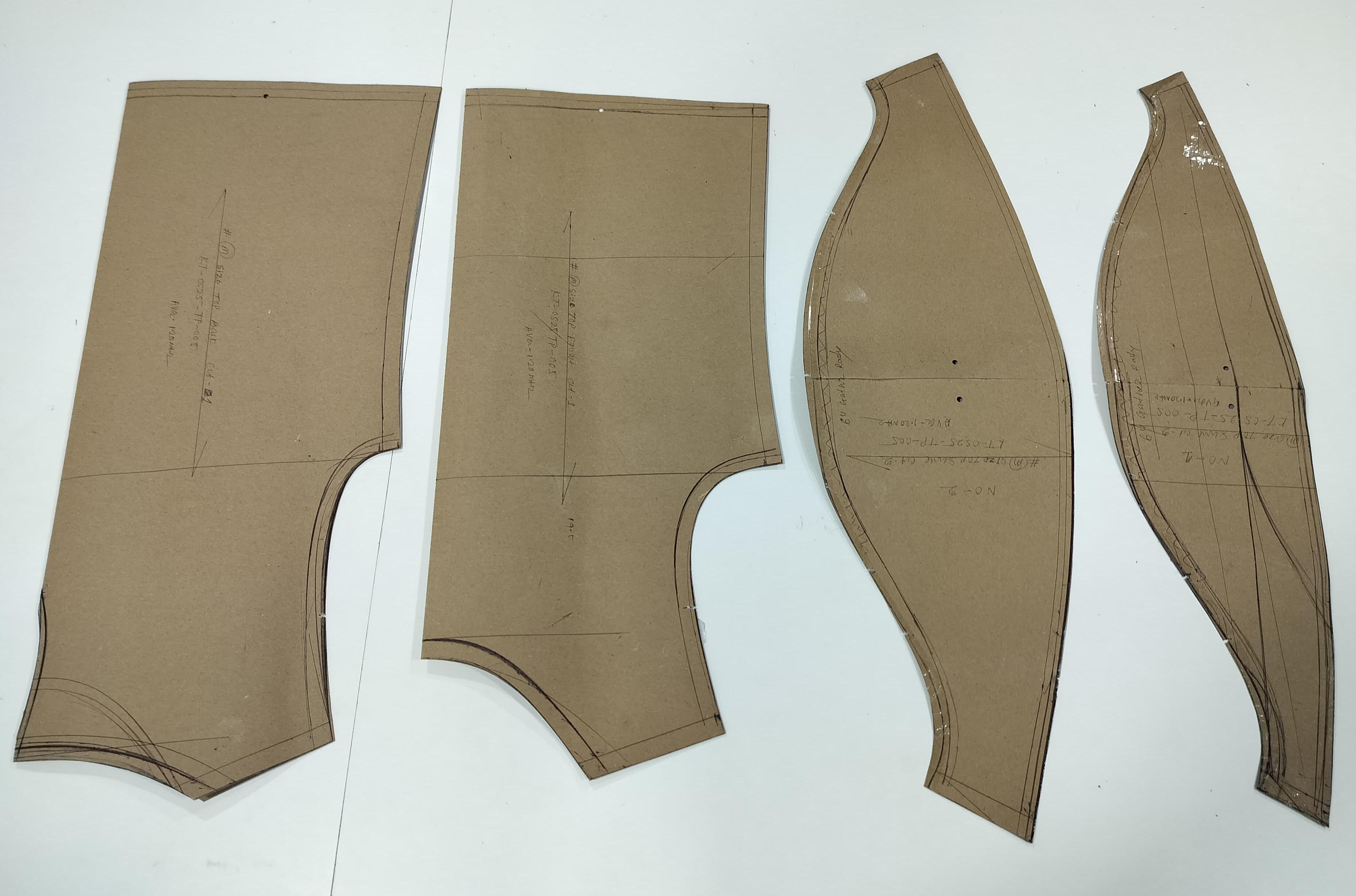 new dress sample on brown pattern paper