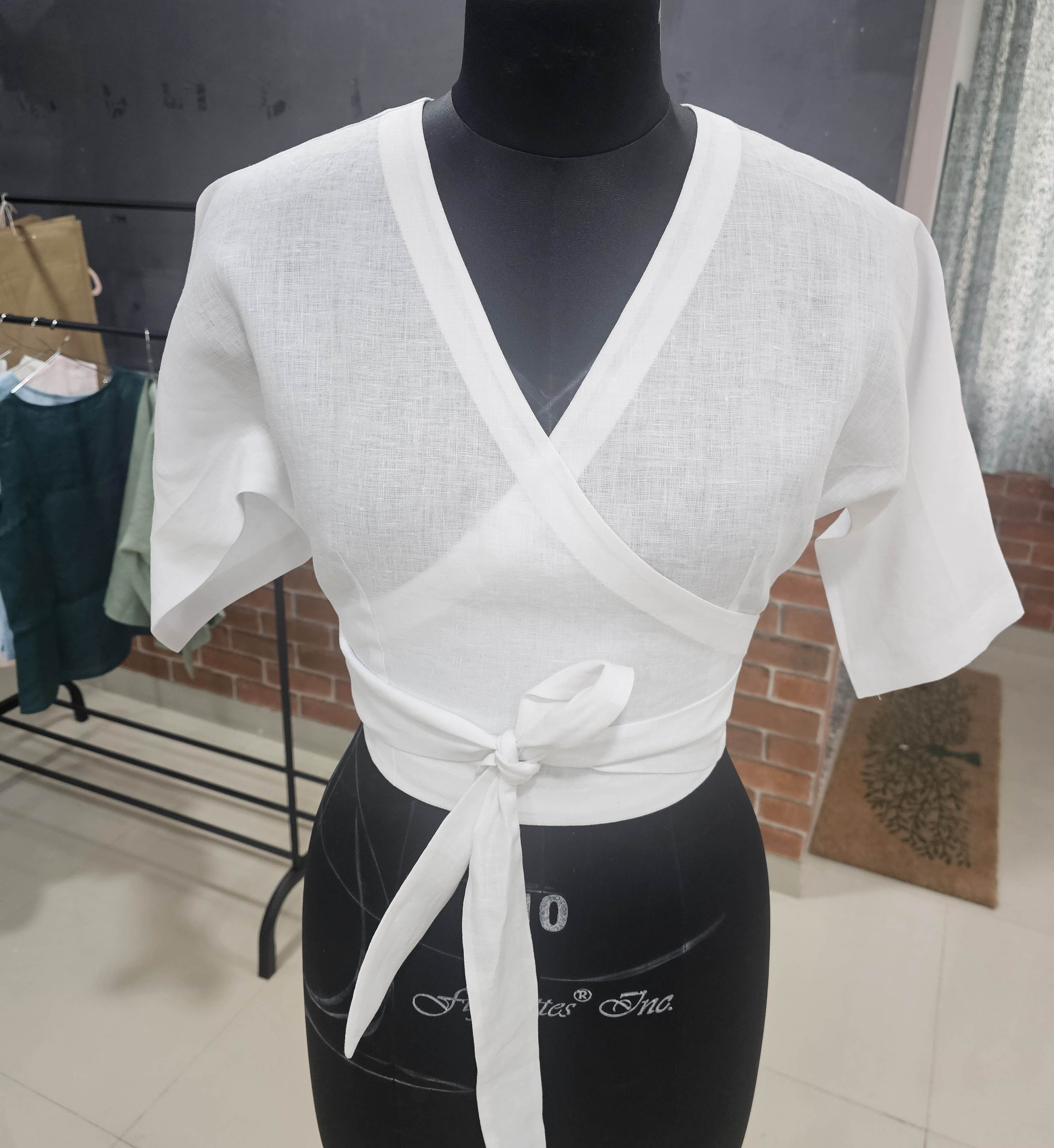 white top on fine European linen