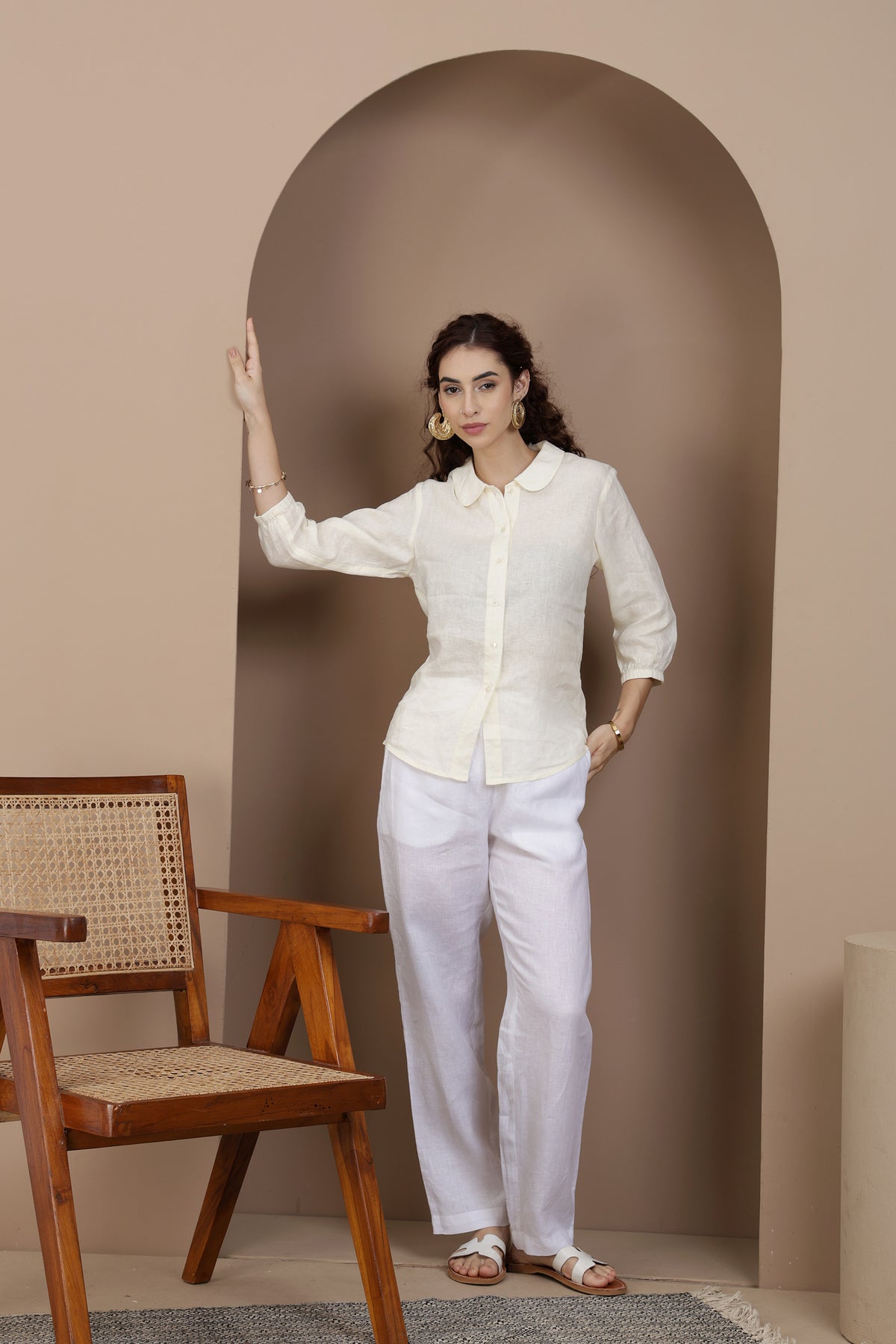 Women's European linen shirt
