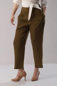 European linen pants cropped ankle length