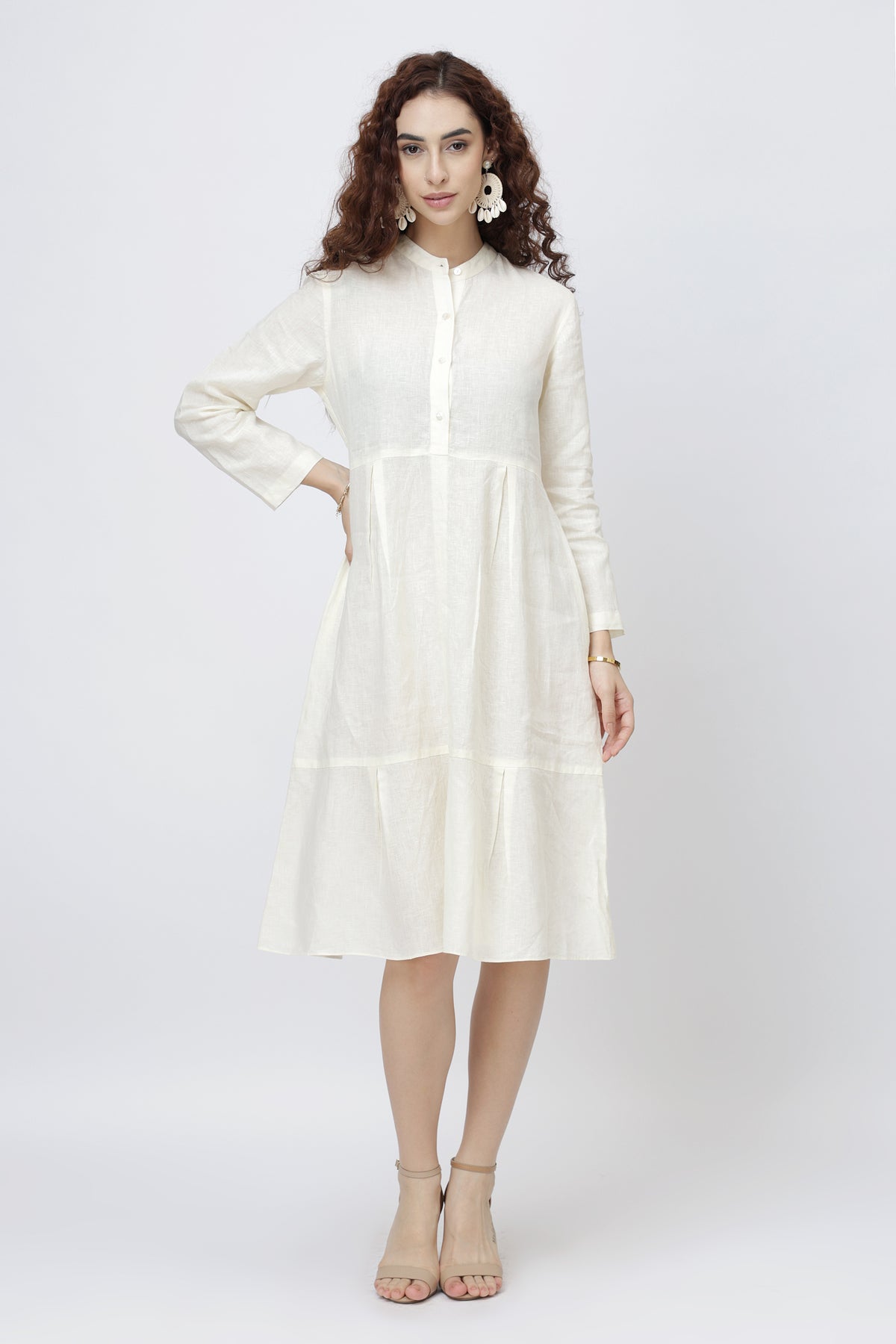The Refined Linen Shirt Midi Dress | Everyday Linen Shirt Dress - Custom Color (Choose from Full Palette) / S The Refined Linen Shirt Midi Dress | Everyday Linen Shirt Dress - Custom Color (Choose from Full Palette) / S
