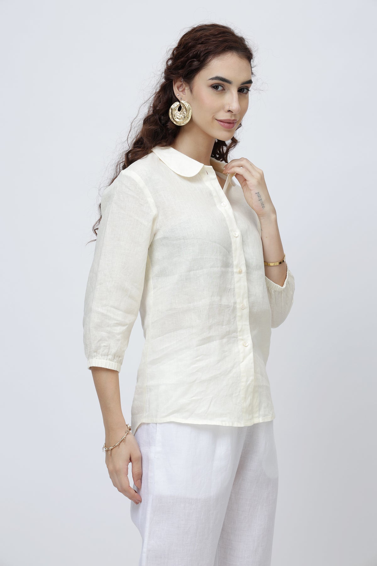 ladies linen buttons shirt summer