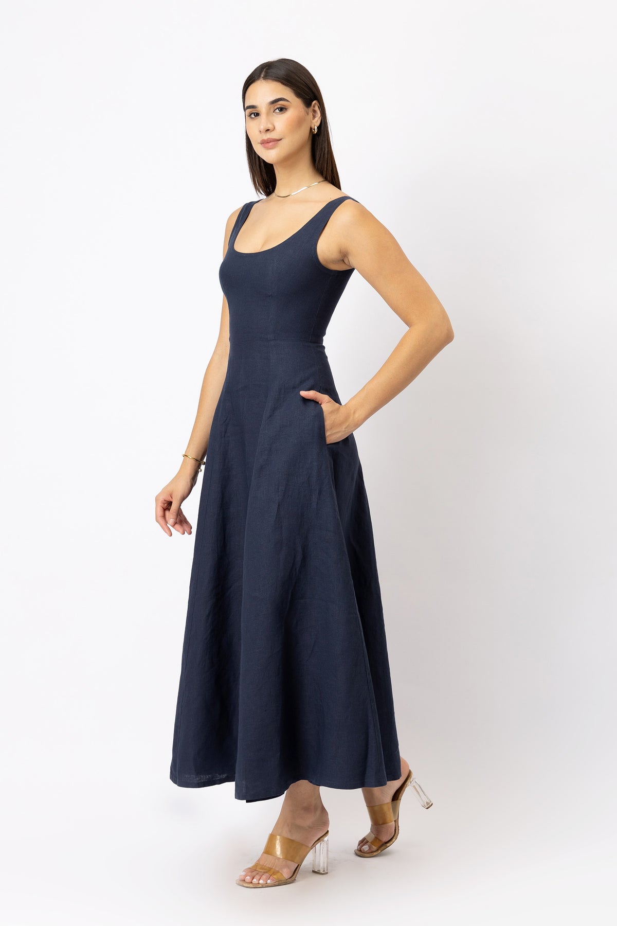 medium-weight pure European linen dress