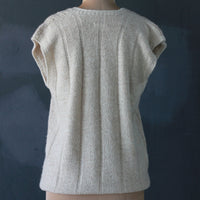100% pure pashmina cashmere sleeveless sweater vest - back view