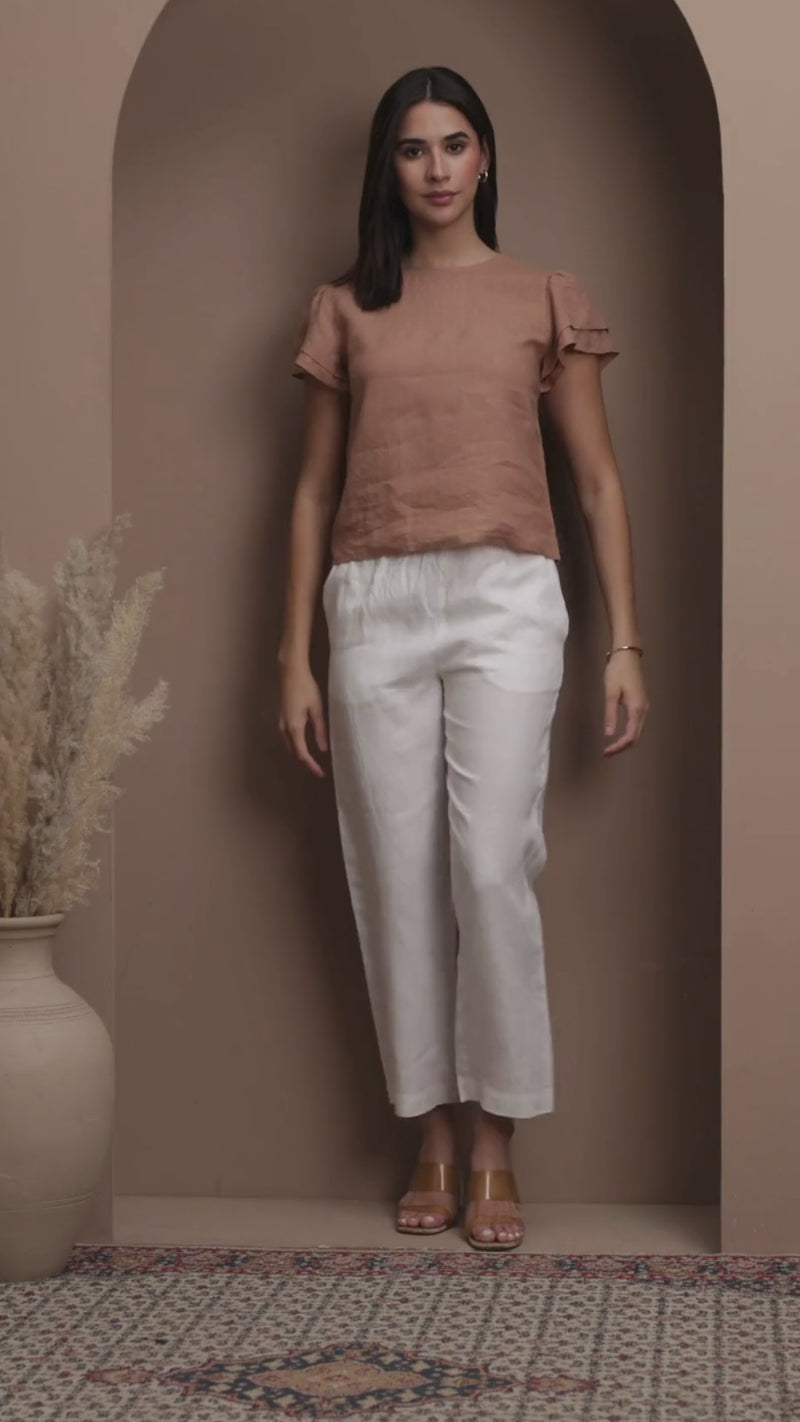 European Linen Relaxed Drawstring Pants