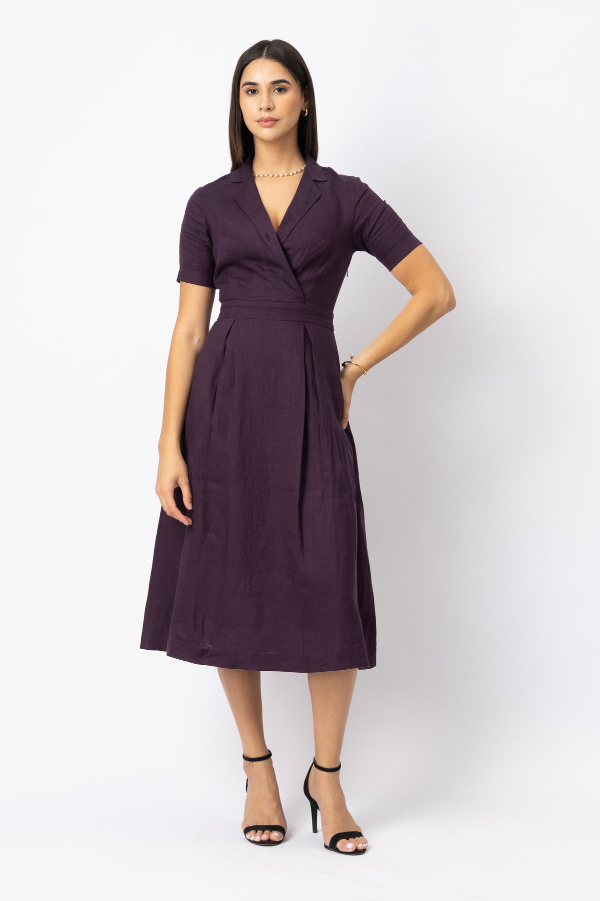partywear elegant linen dress