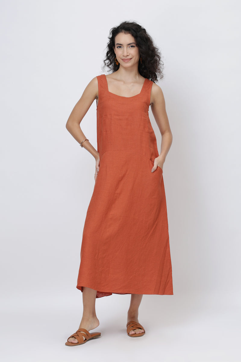 Lightweight breathable linen summer dress