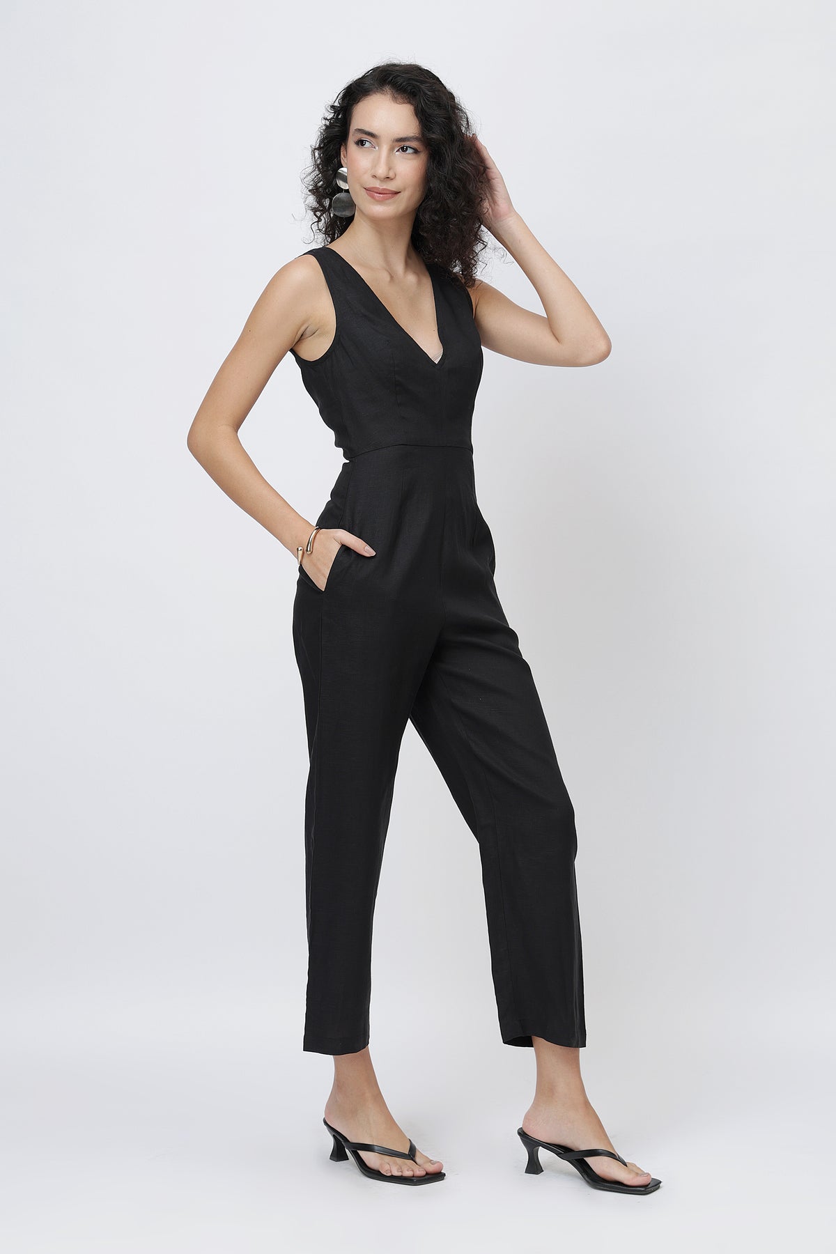 stylish fit linen jumpsuit