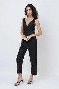 sleeveless linen jumpsuit